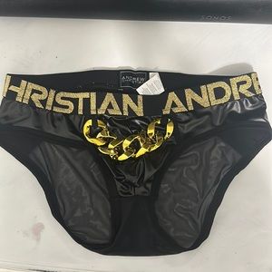 Andrew Christian Chains of Love Brief with Almost Naked Black Gold Medium